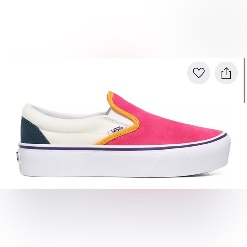 Vans Pink and Orange Slip-On Sneakers